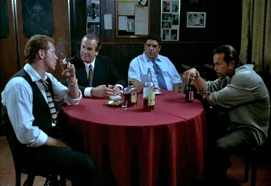 Still of Rick Aiello, Danny Aiello, Vincent Pastore and Nelson Vasquez as Cessie in A BROOKLYN STATE OF MIND