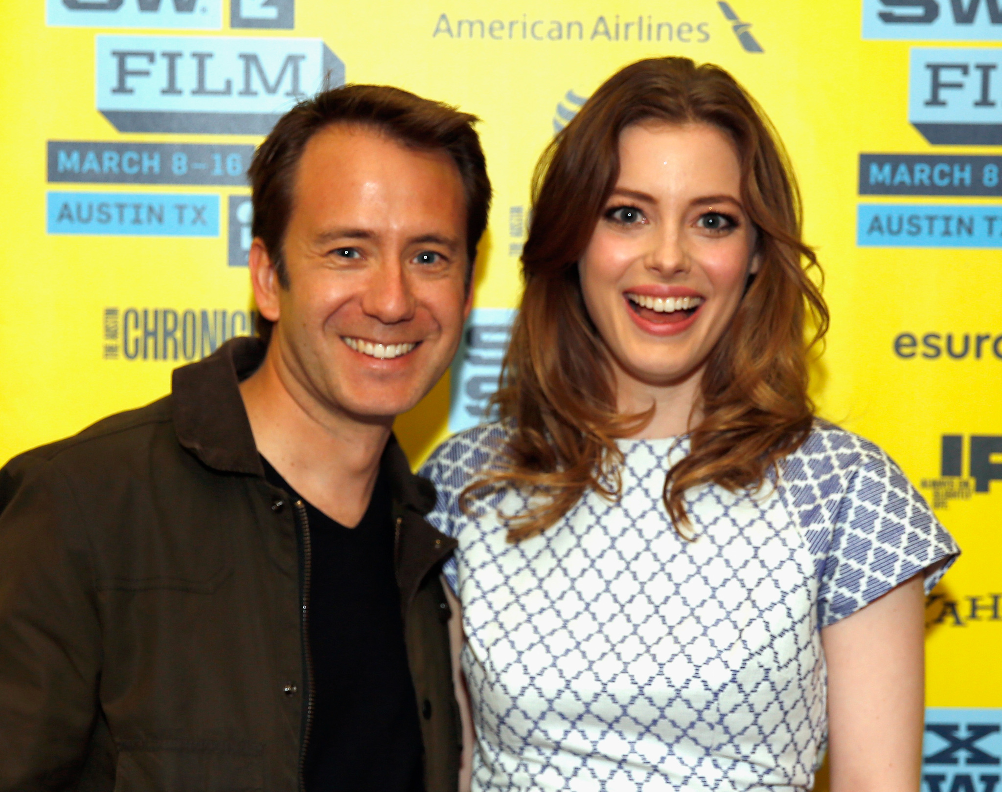 Jacob Vaughan and Gillian Jacobs at event of Bad Milo! (2013)