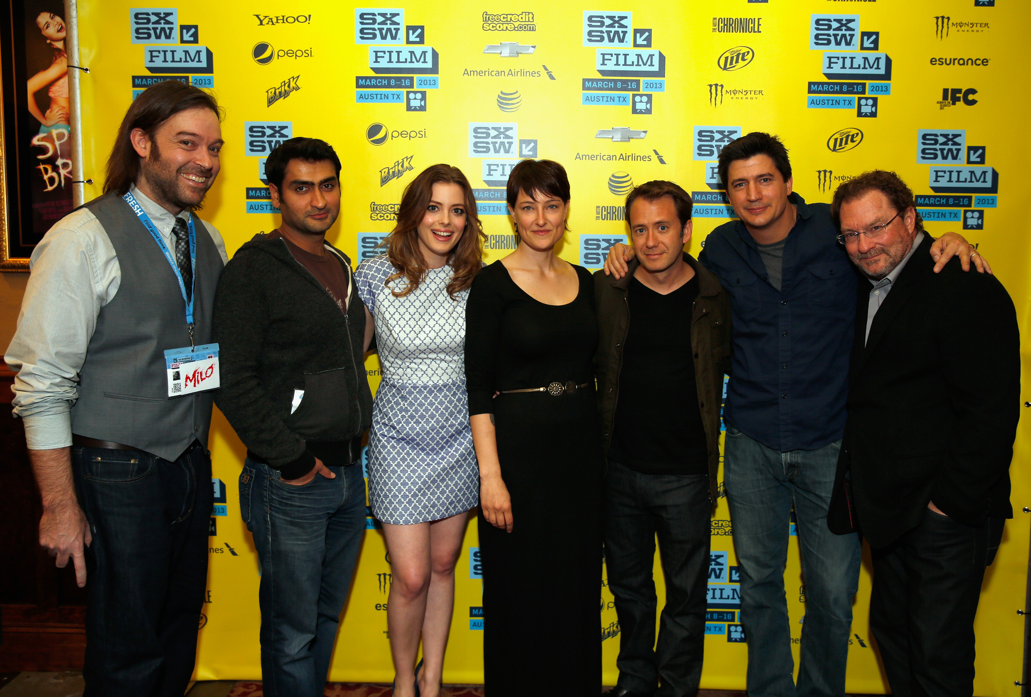 Ken Marino, Stephen Root, Jacob Vaughan, Adele Romanski, Gillian Jacobs and Kumail Nanjiani at event of Bad Milo! (2013)