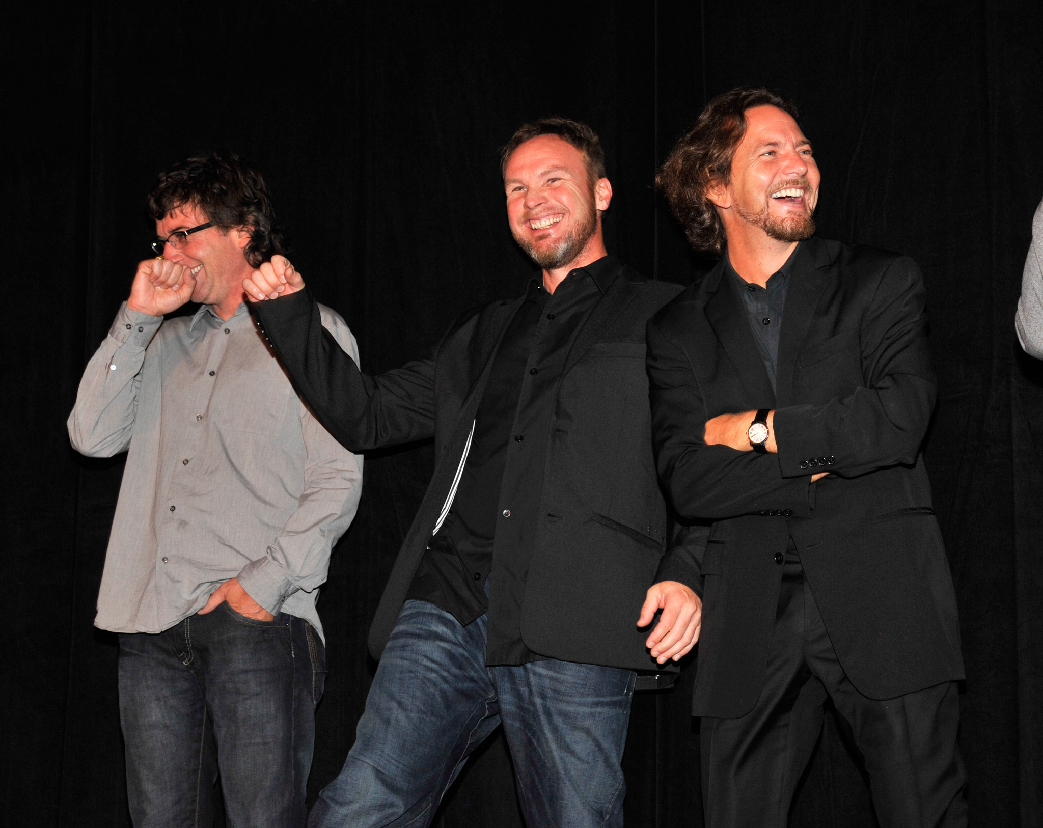 Jeff Ament, Stone Gossard, Eddie Vedder and Pearl Jam at event of Pearl Jam Twenty (2011)