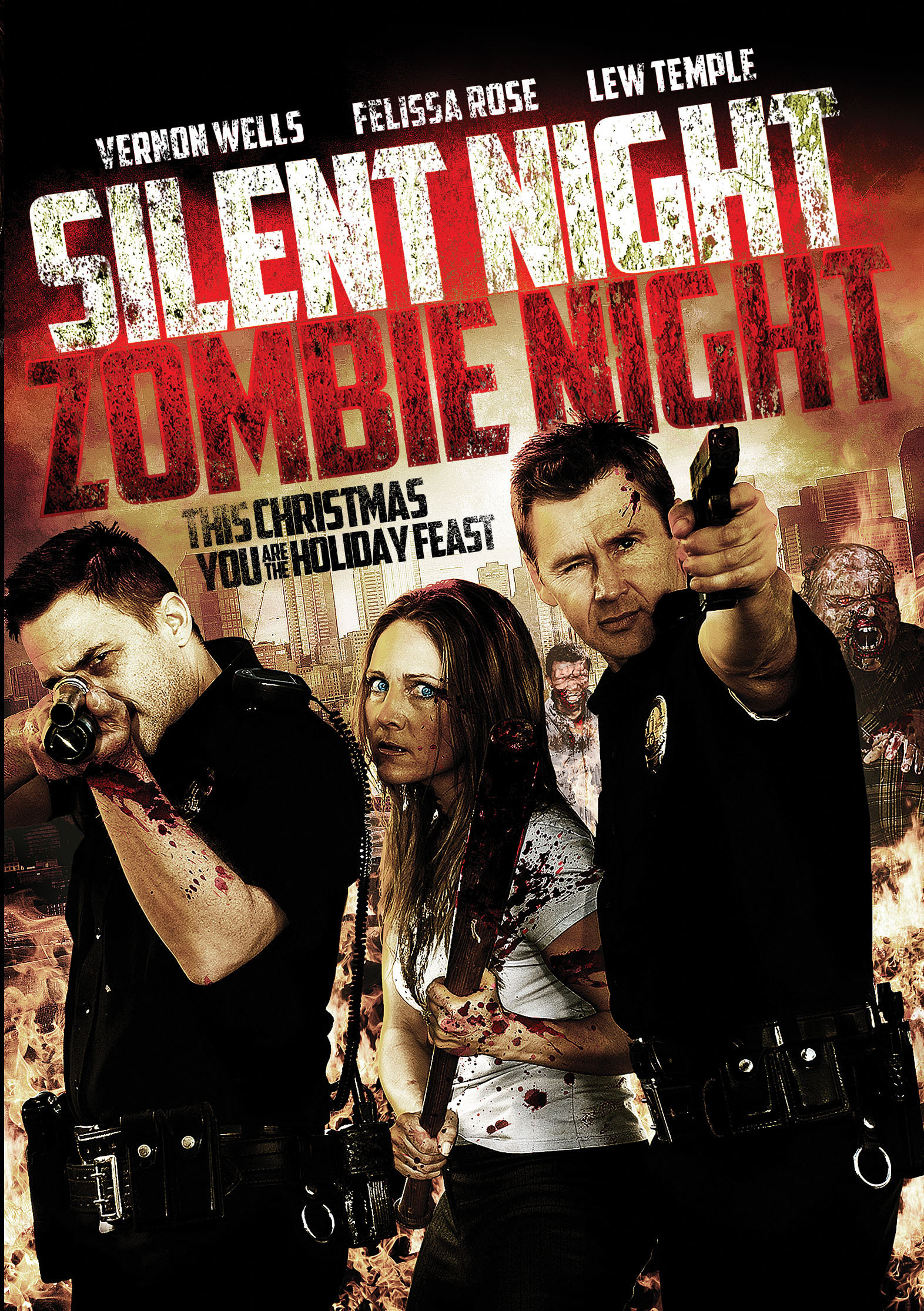 Felissa Rose, Nadine Stenovitch, Lew Temple, Jack Forcinito, Vernon Wells, Andy Hopper, Jim Wright and Sean Cain in Silent Night, Zombie Night (2009)