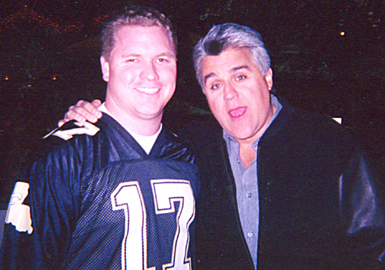 Adam Vernier and Jay Leno, Vernier did over 30 skits of various characters and bits for The Tonight Show.