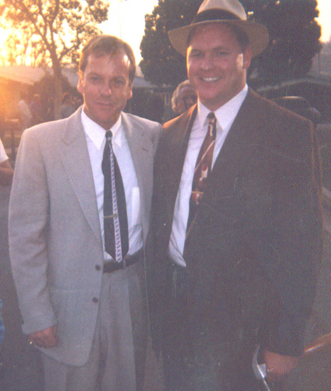 Adam Vernier and Kiefer Sutherland on the set of LA Confidential, a pilot for FOX that never got the green light.