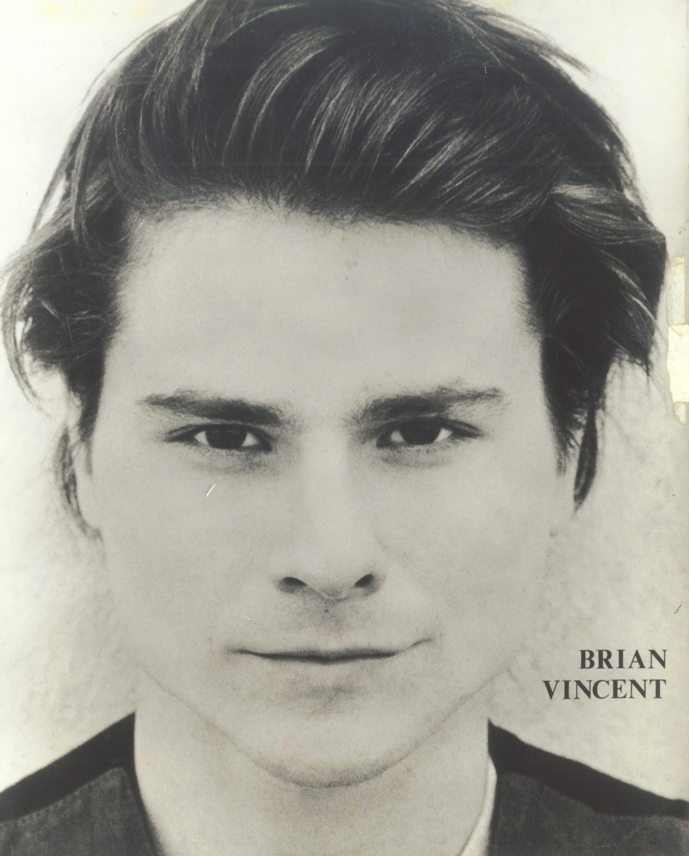 Brian Vincent Kelly first head shot after graduating from Juilliard drama school.