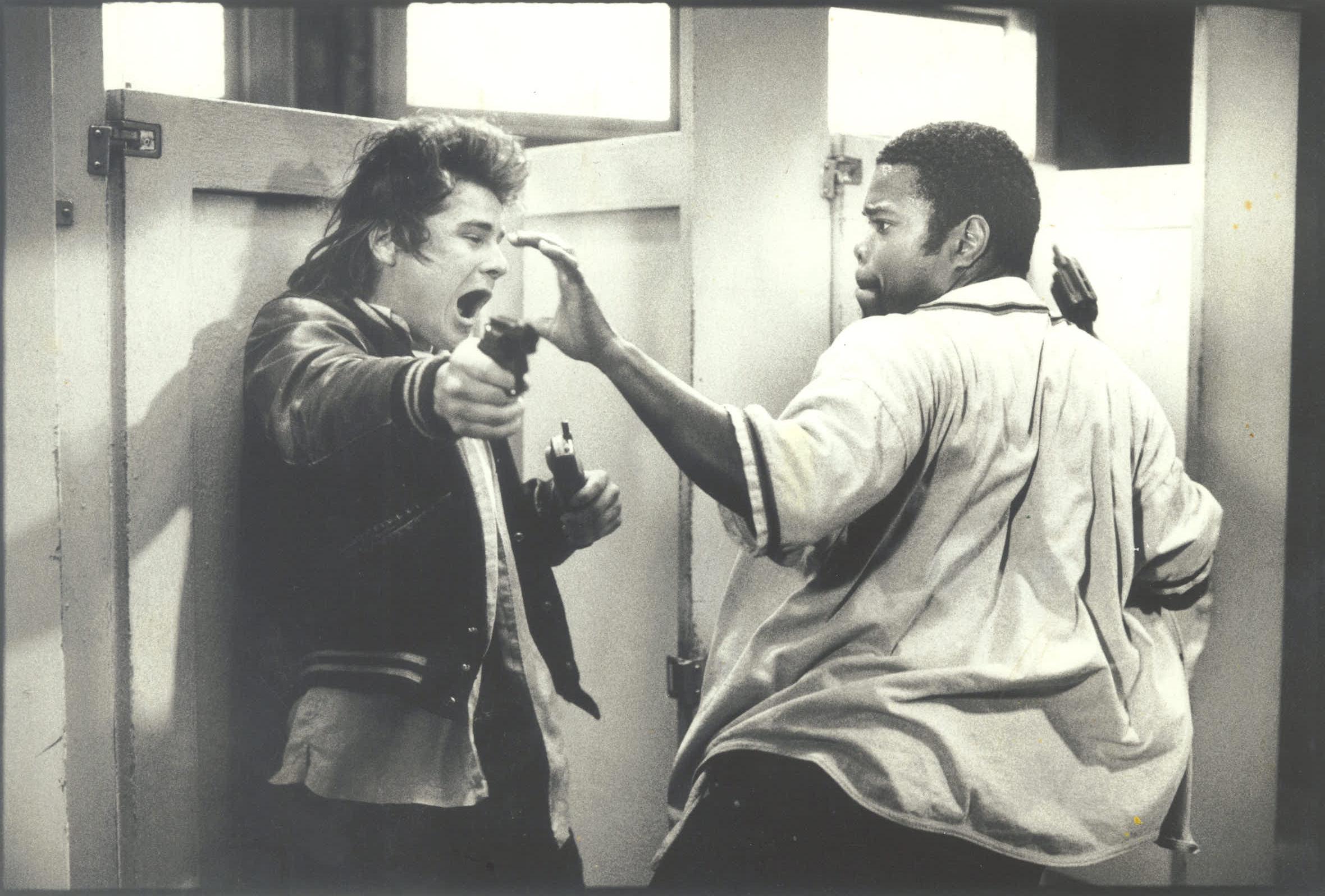 Gabriel Casseus and Brian Vincent Kelly battle it out in Black Dog (Universal)