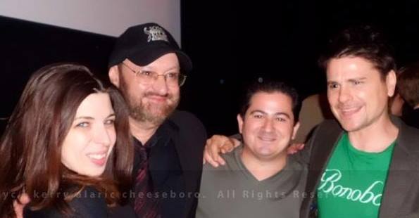 Brian Vincent Kelly with fellow costars Joey D'Onofrio and Heather Matarazzo of comedy film, The Deli. John Gallagher, also pictured, directed.
