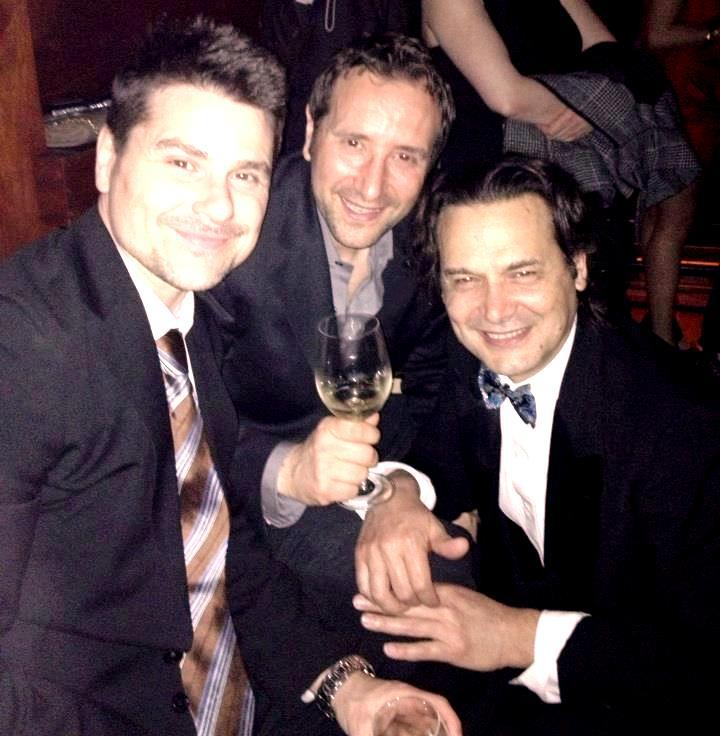 Actor Brian Vincent Kelly with film director Gabriele Altobelli and cinematographer Antonello Emidi. 