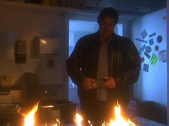 Still of Craig Vincent (as Joey Crapisi) setting fire to the Barn in HITTERS (2002)