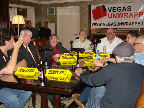 Craig Vincent, Henry Hill, Dennis Arnoldy, Frank Cullotta, Andrew DiDonato & Dennis Griffin doing on on air interview for VEGAS UNWRAPPED (2011)
