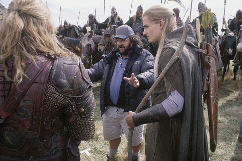 Peter Jackson, Orlando Bloom and Pierre Vinet in Ziedu Valdovas: Dvi tvirtoves (2002)