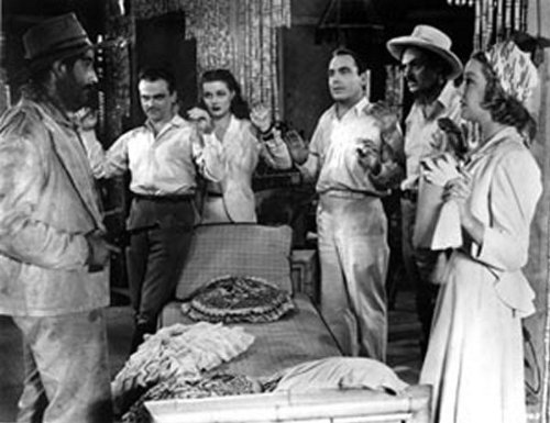 Still of James Cagney, Pat O'Brien, Jerome Cowan, Ann Sheridan, George Tobias and Helen Vinson in Torrid Zone (1940)