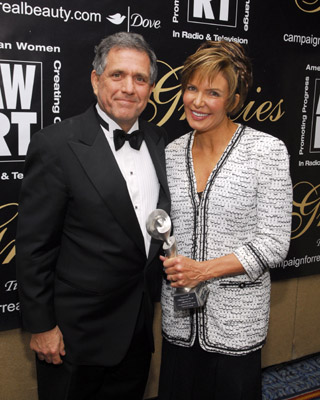 Leslie Moonves and Lesley Visser