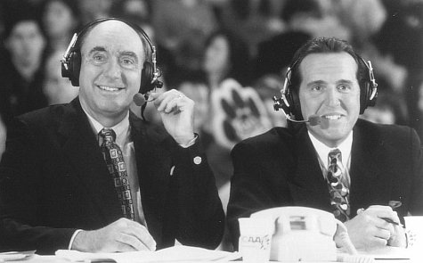Still of Brad Nessler and Dick Vitale in The Sixth Man (1997)