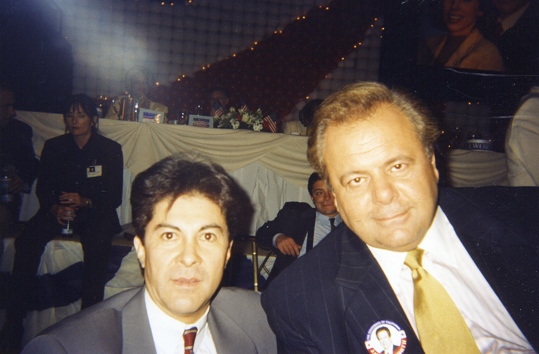 Ron and Paul Sorvino on set Filming.