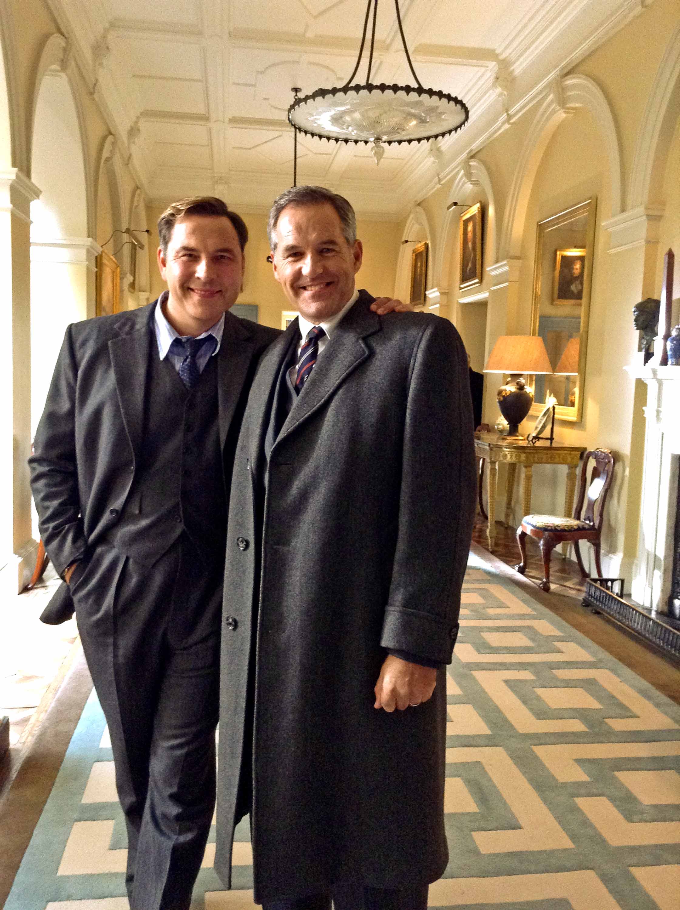 David Walliams and Peter Vollebregt on set PARTNERS IN CRIME