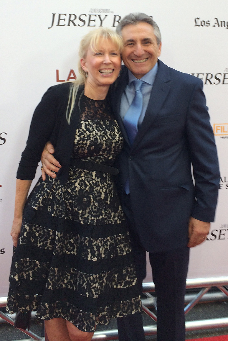 Lou Volpe & wife Marnie Volpe on red carpet of the Jersey Boys movie premiere at the 2014 Los Angeles Film Festival.