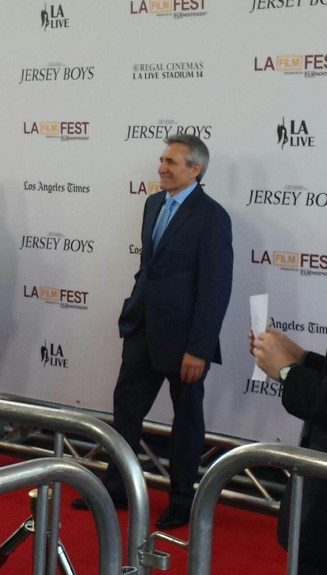 Lou Volpe on red carpet for the Jersey Boys movie premiere on closing night of the Los Angeles Film Festival.