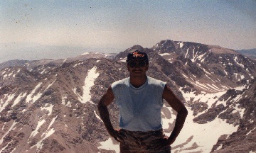 Erich on top of Mount Whitney, Ca., 14,945'