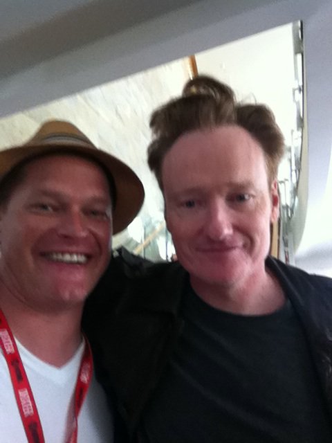 Erik von Wodtke and Conan O'Brien at Comic Con 2011
