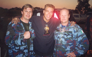 with Jean-Claude Van Damme on the set of 