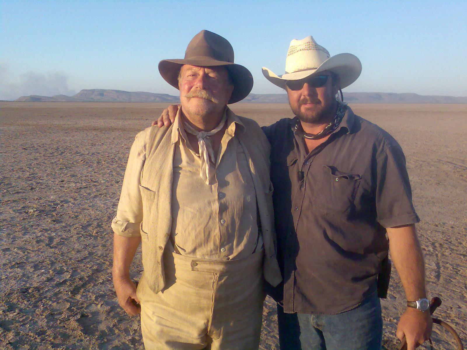 with Jack Thompson on the set of 