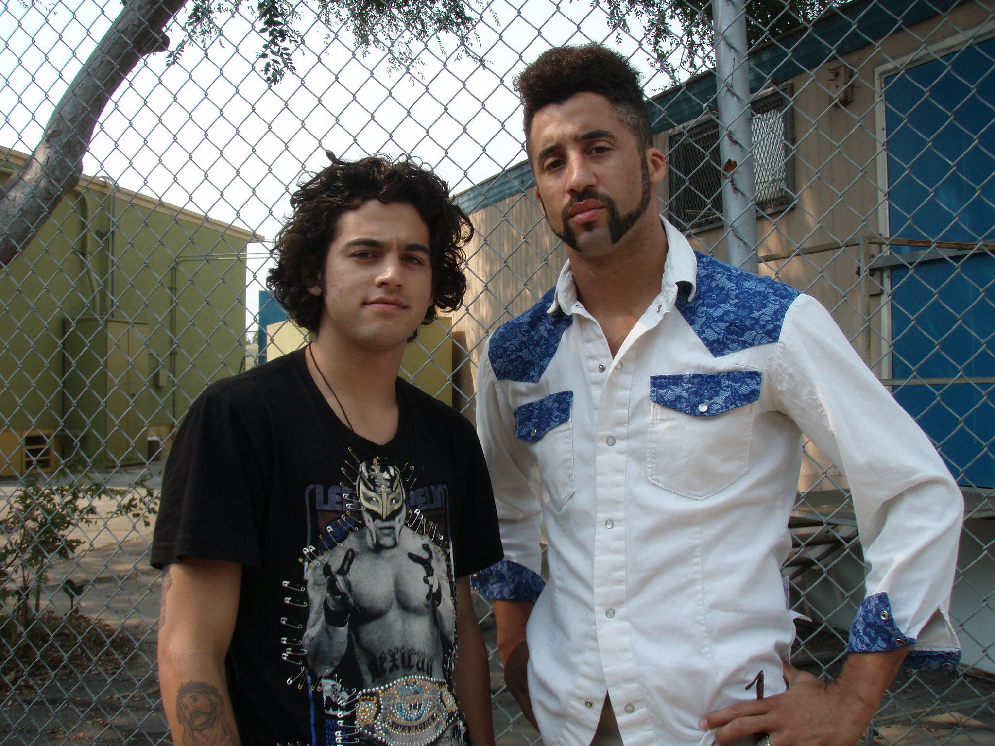 Paul Rodriguez Jr. and Justin Wade on the set of 