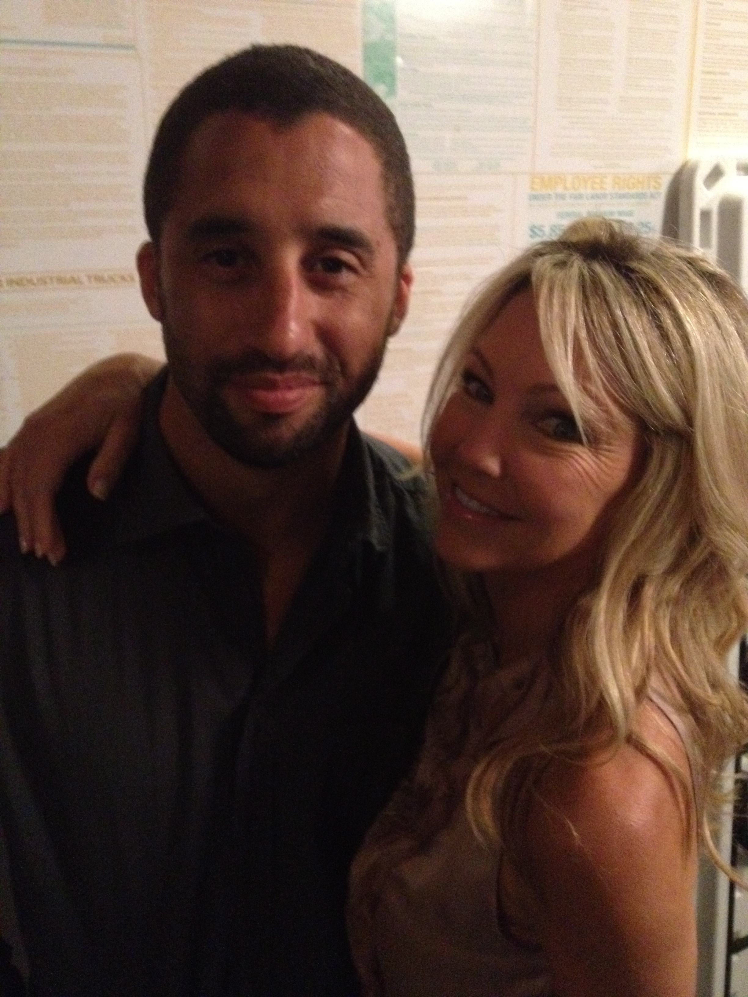 Justin Wade with Heather Locklear on the set of 
