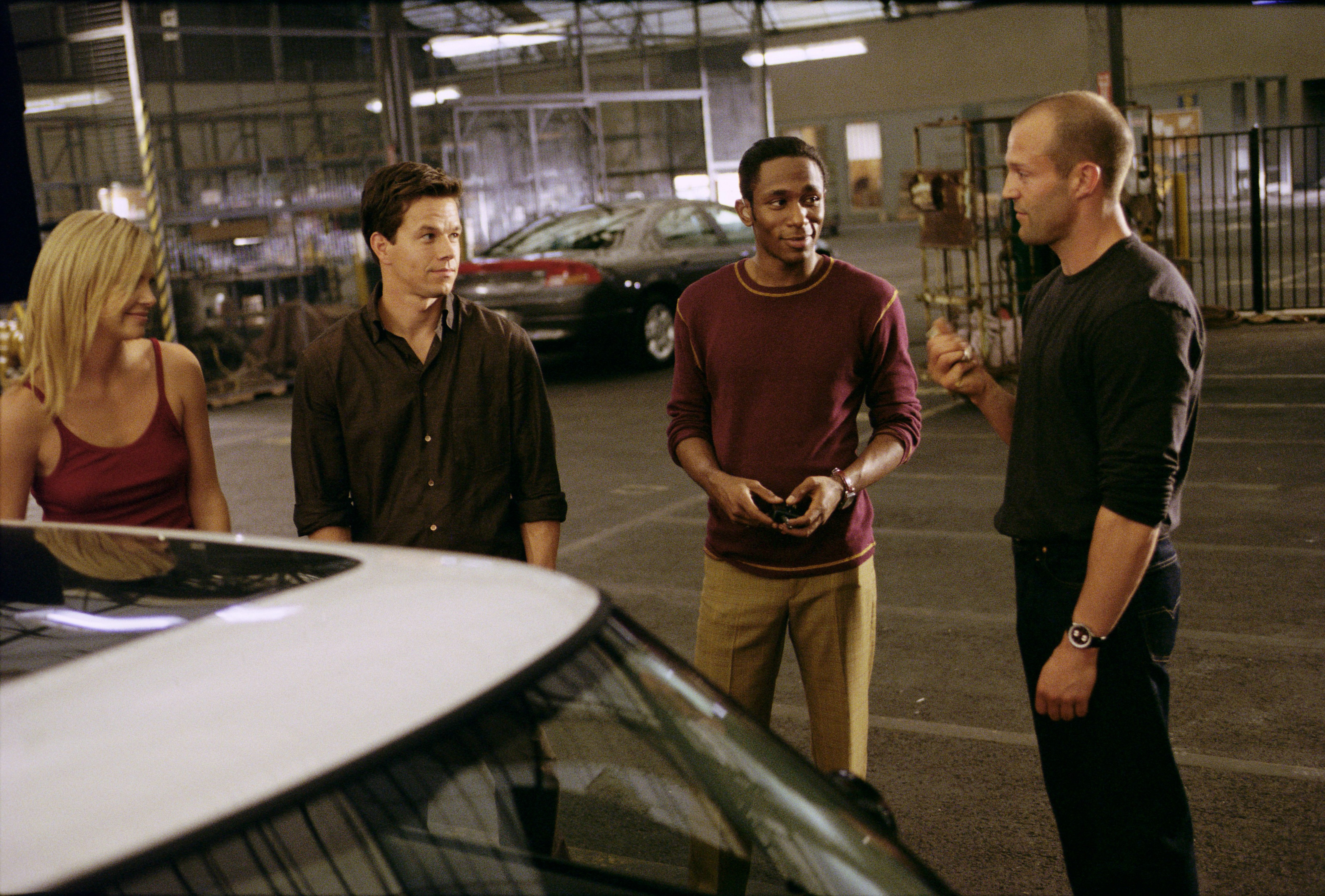 Still of Charlize Theron, Mark Wahlberg, Jason Statham and Yasiin Bey in The Italian Job (2003)