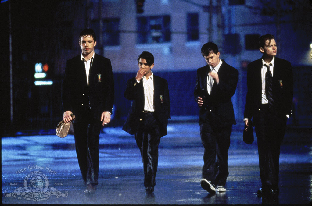 Still of Leonardo DiCaprio, Mark Wahlberg, James Madio and Patrick McGaw in The Basketball Diaries (1995)