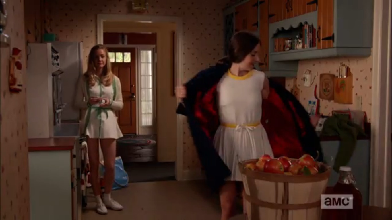 Still of Katie Walder and Alison Brie on 'Mad Men'.