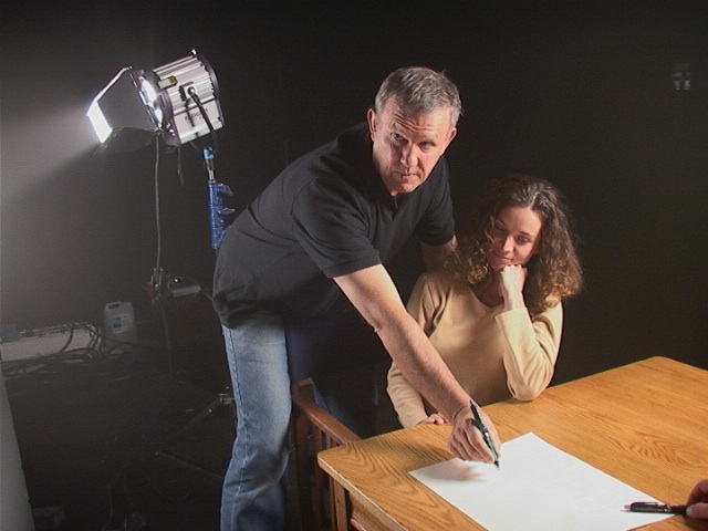 Directing Pilot Pens commercial with actress Lee Ann Wolmarans