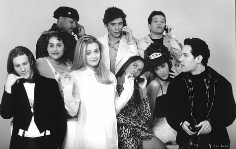 Alicia Silverstone, Stacey Dash, Breckin Meyer, Brittany Murphy, Jeremy Sisto, Elisa Donovan, Donald Faison, Paul Rudd and Justin Walker in Clueless (1995)