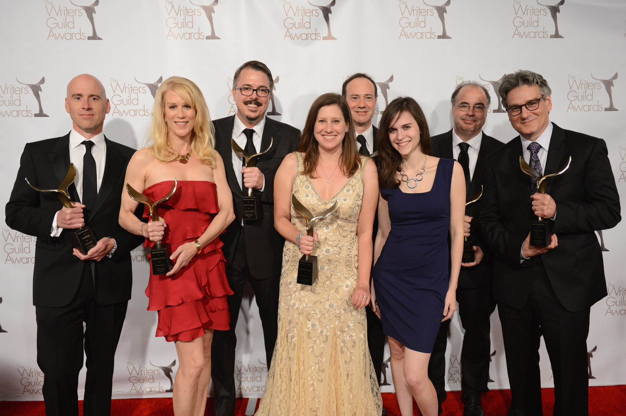 Vince Gilligan, Moira Walley-Beckett, Sam Catlin, Thomas Schnauz, Gennifer Hutchison and George Mastras at event of Brestantis blogis (2008)