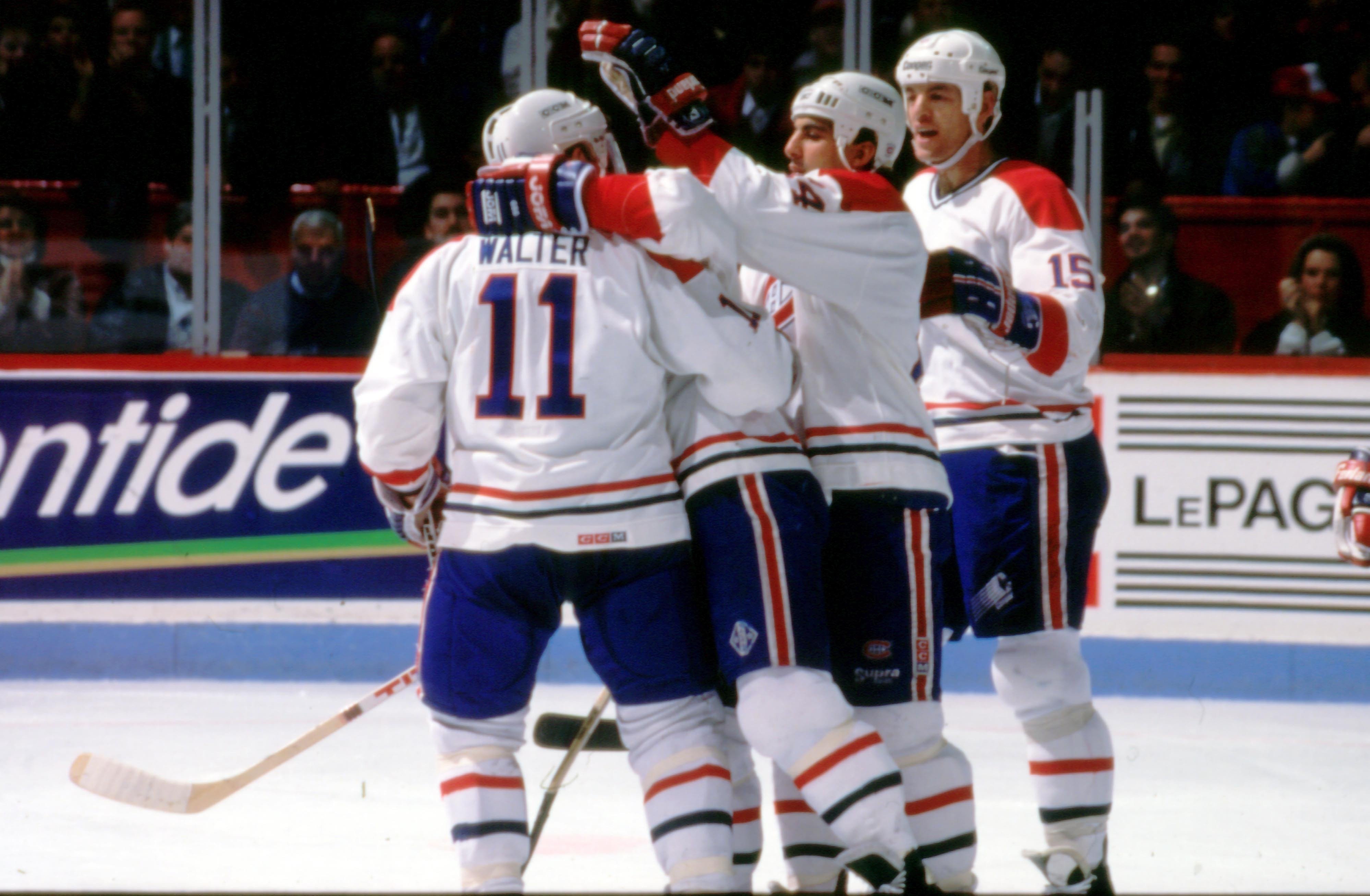 Celebrating the Overtime Win in the 1989 Stanley Cup Finals.