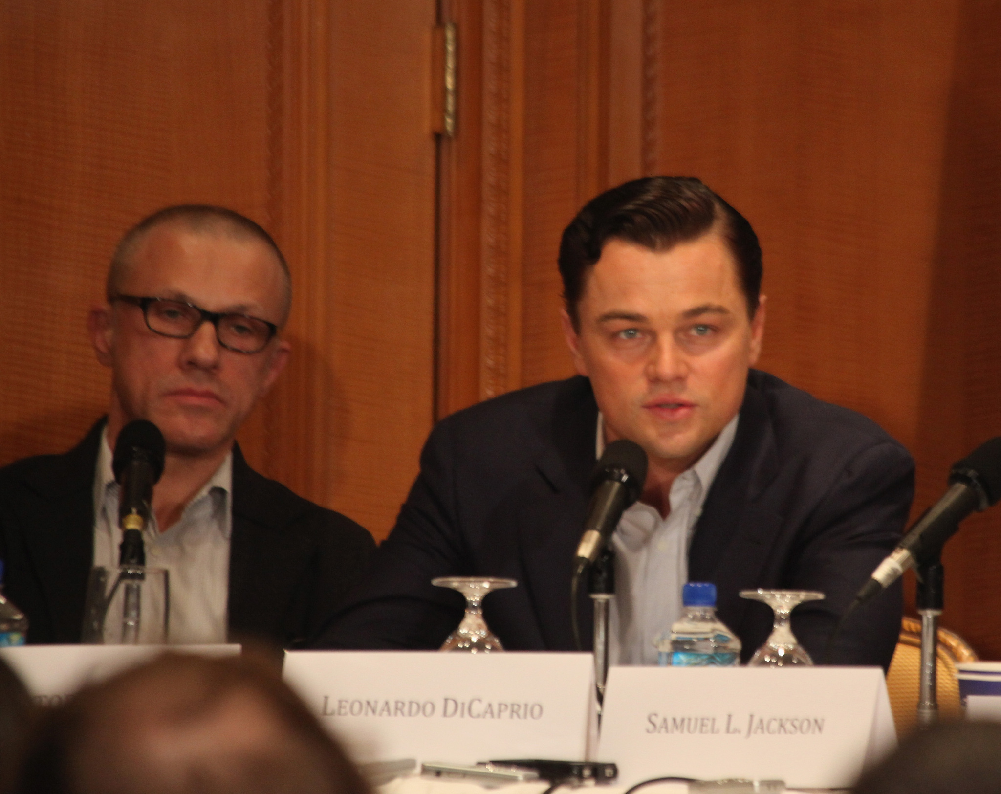 Leonardo DiCaprio and Christoph Waltz at event of Istrukes Dzango (2012)