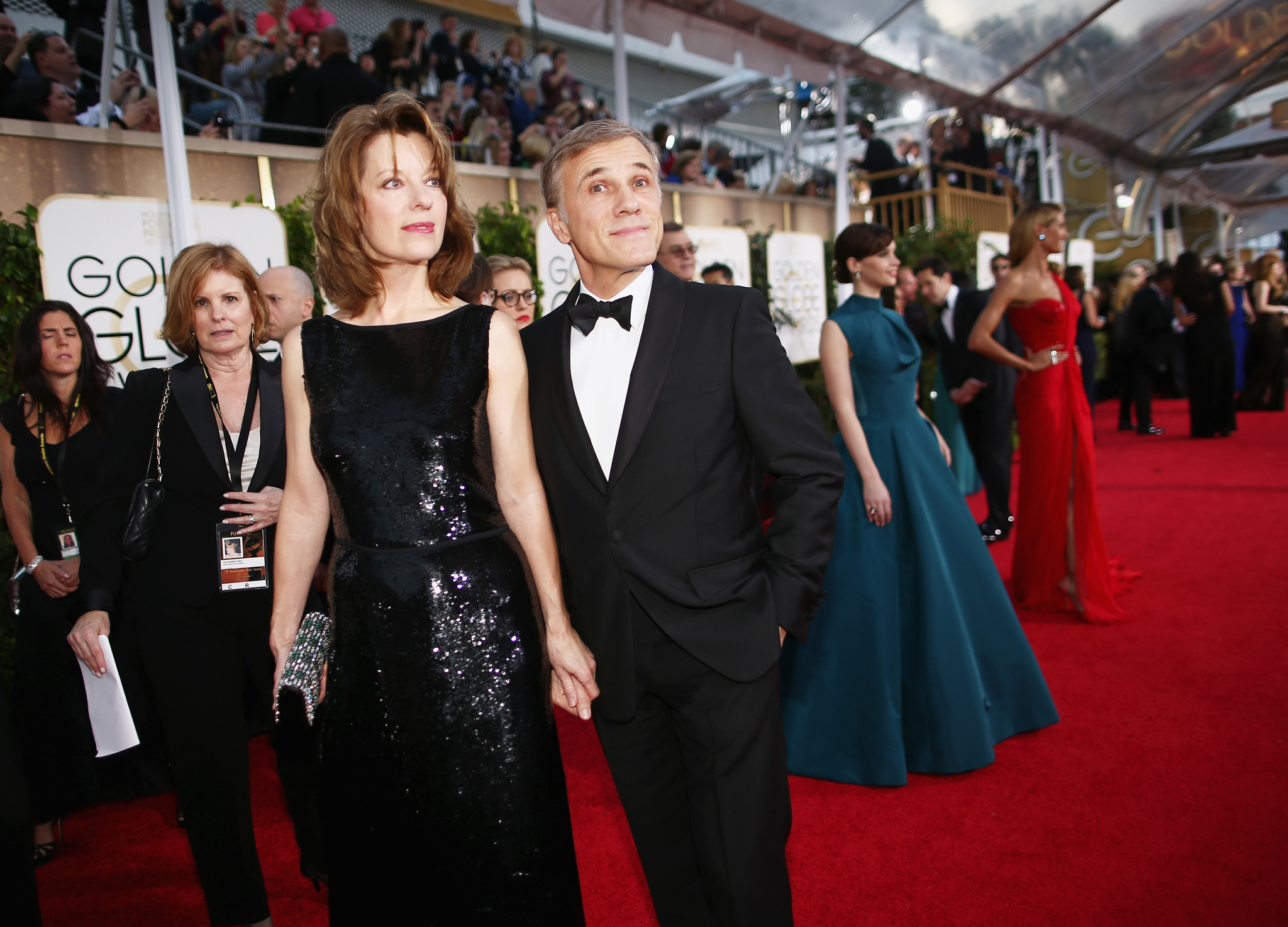 Christoph Waltz and Judith Holste at event of The 72nd Annual Golden Globe Awards (2015)