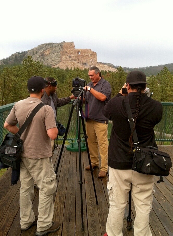 Filming 7th Generation at Crazy Horse Mountain, Black Hills, South Dakota.