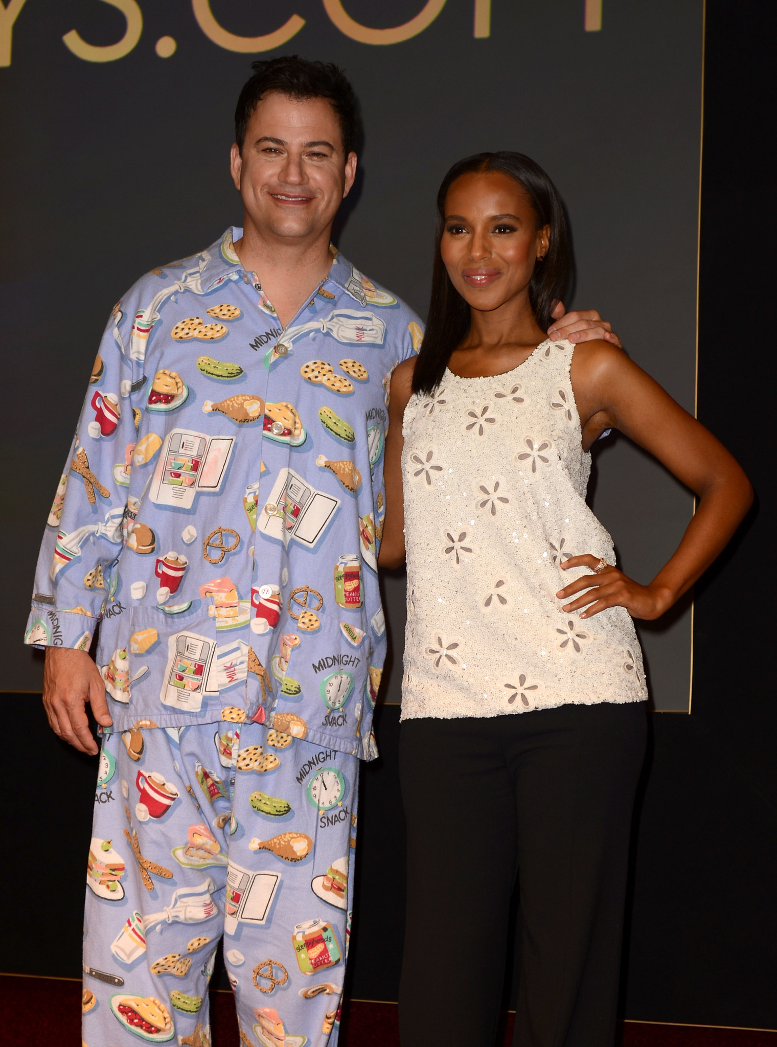Jimmy Kimmel and Kerry Washington at event of The 64th Primetime Emmy Awards (2012)