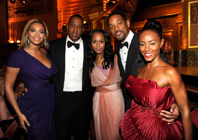 Will Smith, Jada Pinkett Smith, Jay Z, Beyoncé Knowles and Kerry Washington