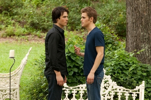 Still of Ian Somerhalder and Paul Wesley in Vampyro dienorasciai (2009)