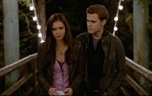 Still of Paul Wesley and Nina Dobrev in Vampyro dienorasciai (2009)