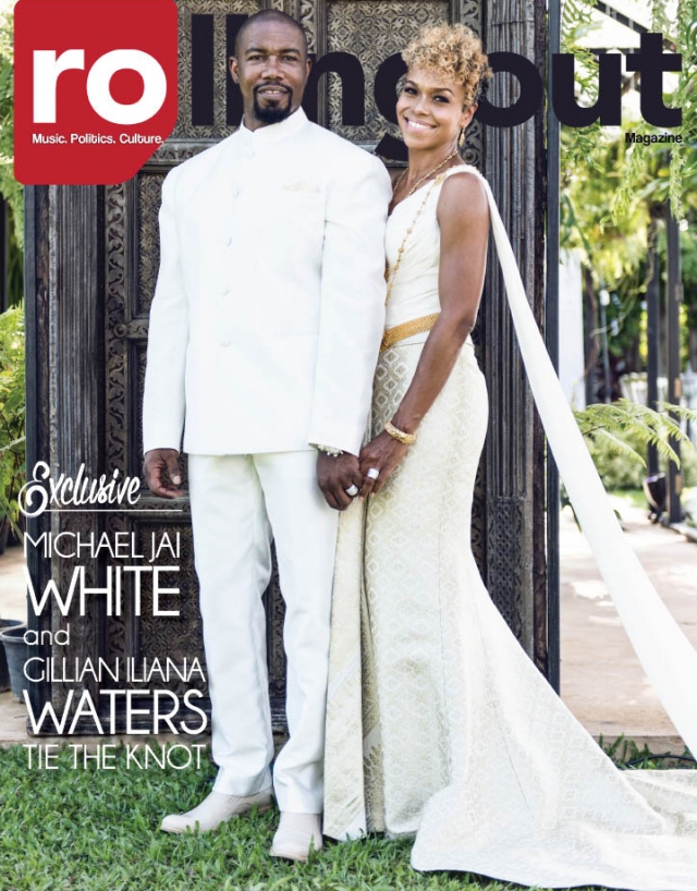 Michael Jai White and Gillian Iliana Waters Tie The Knot- ROLLING OUT magazine July issue cover