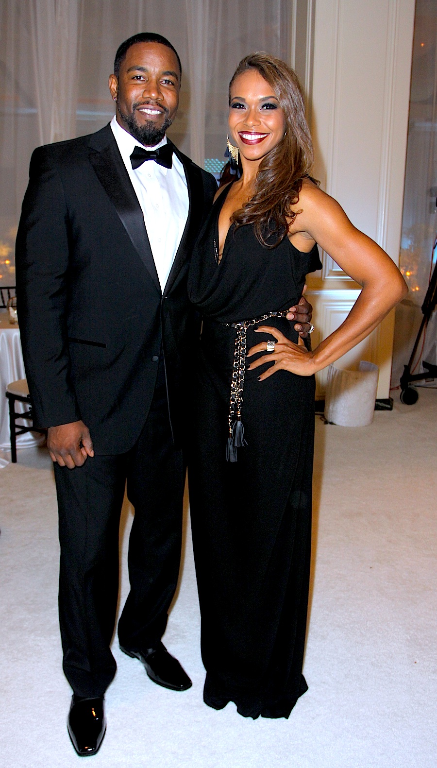 Actor Michael Jai White and Actress Gillian Iliana Waters attend Master P's Let The Kids Grow Foundation Gala in Beverly Hills.