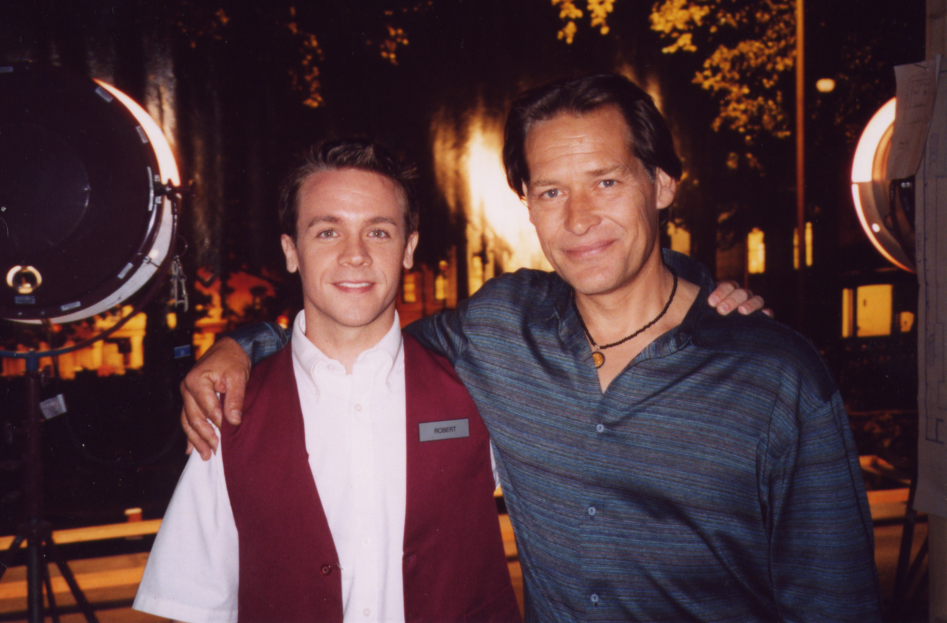 Craig Watkinson with James Remar on the set of 