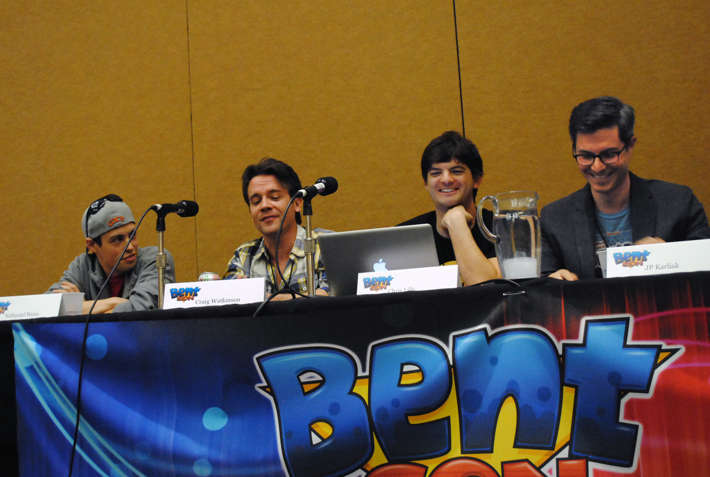 Craig Watkinson with producer Vhris Lilly at the 2013 Bent-Con panel discussion for his upcoming web series, 
