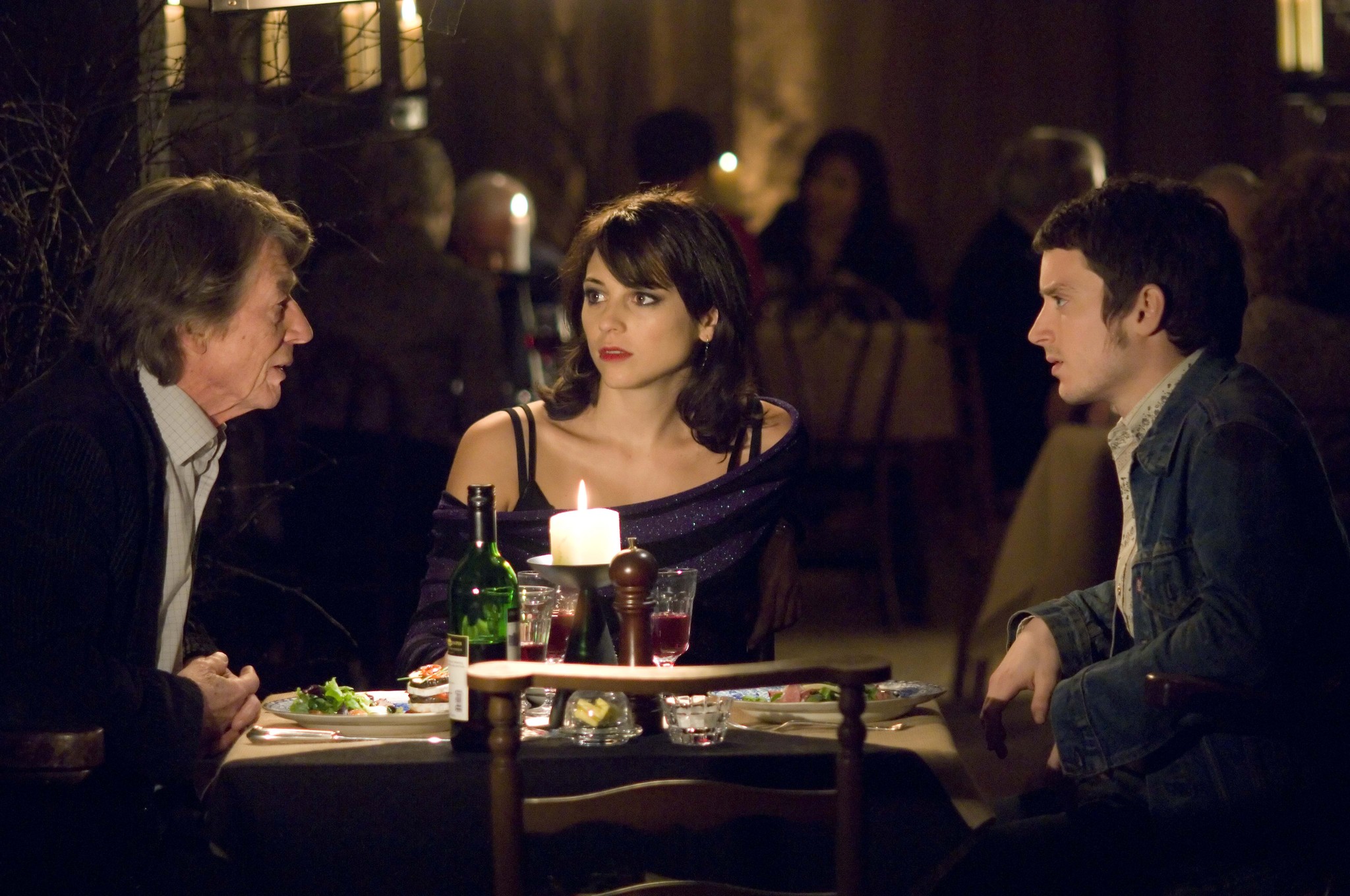 Still of John Hurt, Elijah Wood and Leonor Watling in The Oxford Murders (2008)