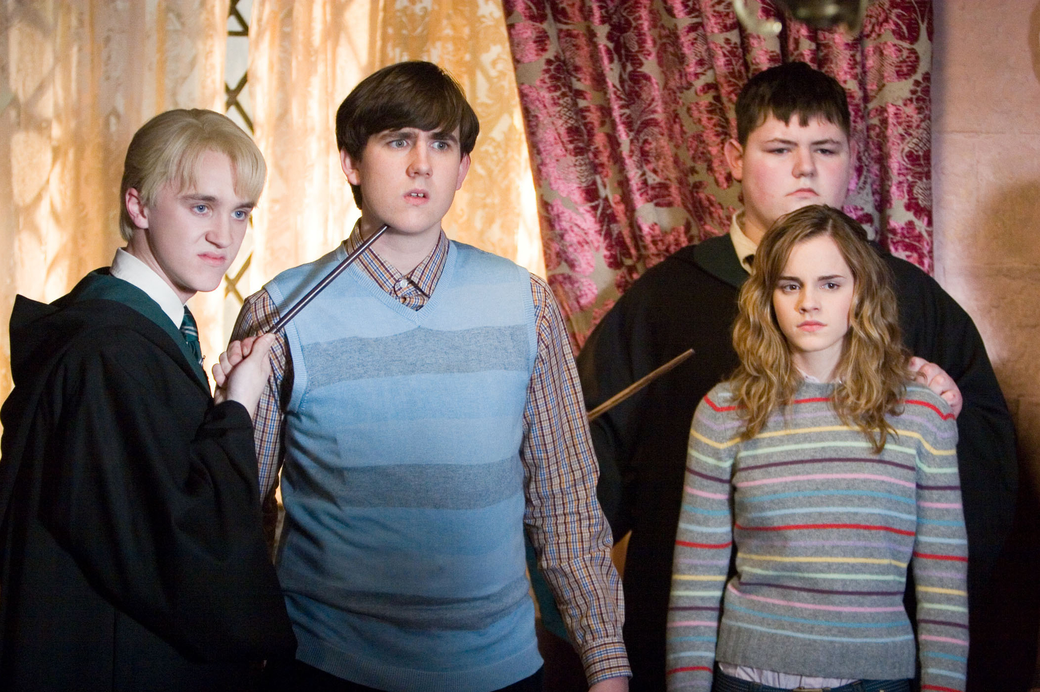 Still of Tom Felton, Matthew Lewis, Emma Watson and Jamie Waylett in Haris Poteris ir Fenikso brolija (2007)