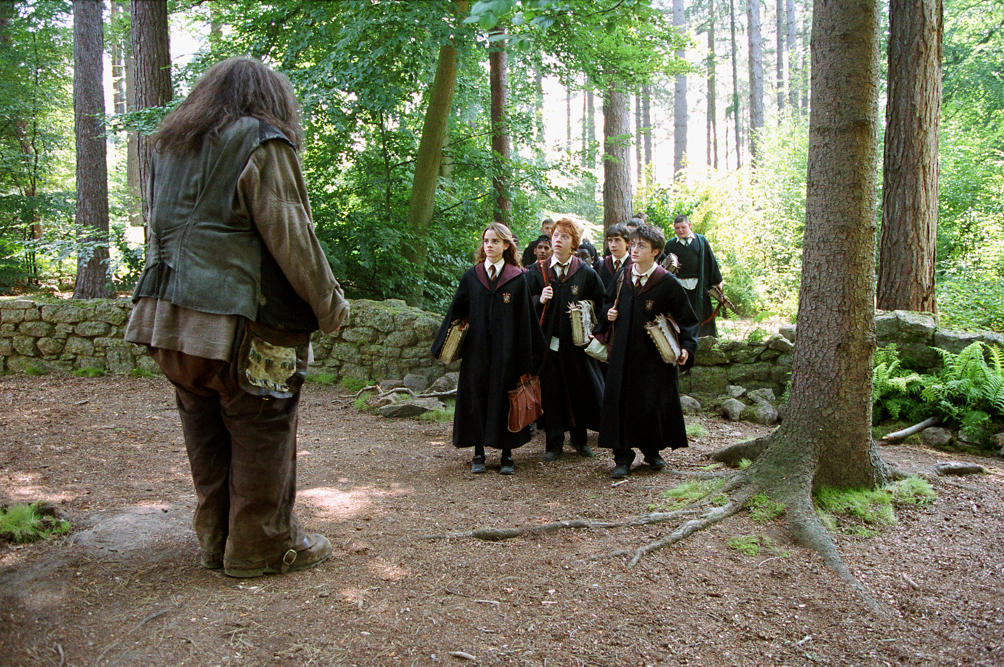 Still of Robbie Coltrane, Rupert Grint, Daniel Radcliffe and Emma Watson in Haris Poteris ir Azkabano kalinys (2004)