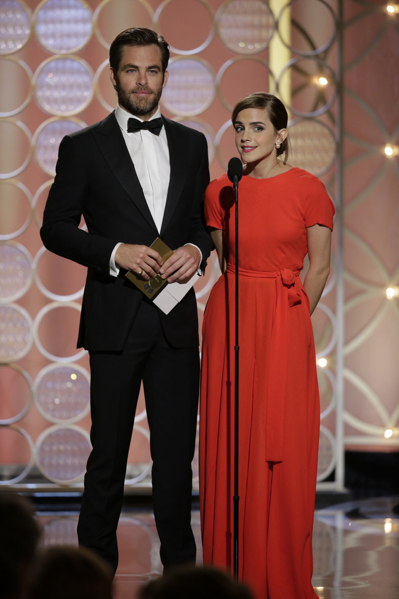 Emma Watson and Chris Pine at event of 71st Golden Globe Awards (2014)
