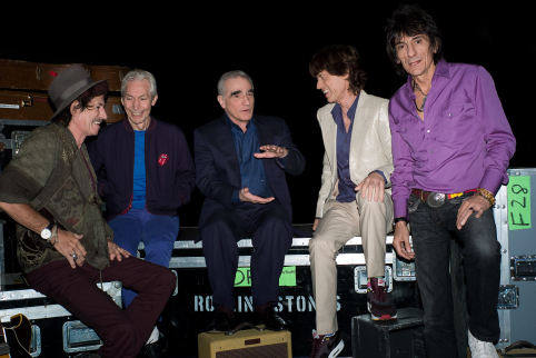 Martin Scorsese, Mick Jagger, Keith Richards, Charlie Watts and Ron Wood in Shine a Light (2008)